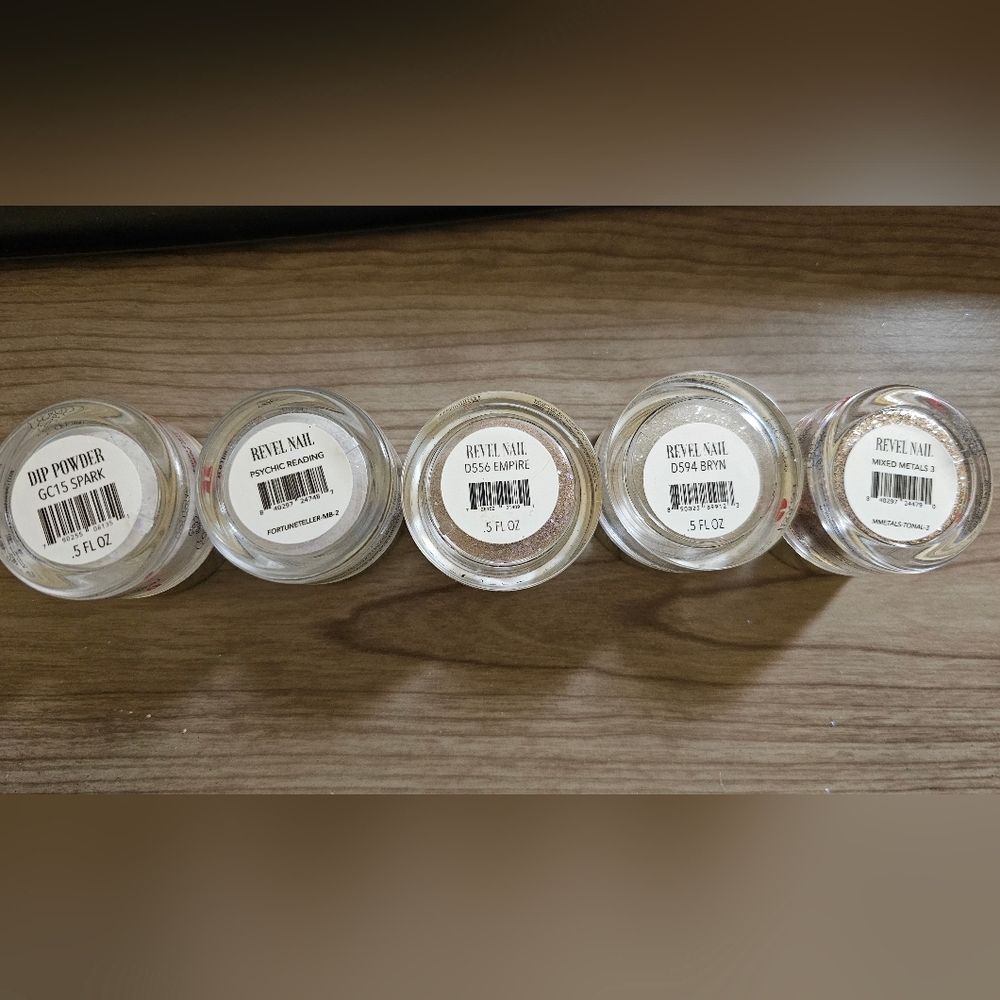 Revel Nail Dip Powders lot of 5 - Sparkle Neutrals